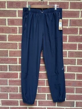 NWT ASICS Men’s Jogger Athletic Pants Woven Stretch Elastic Pull On M